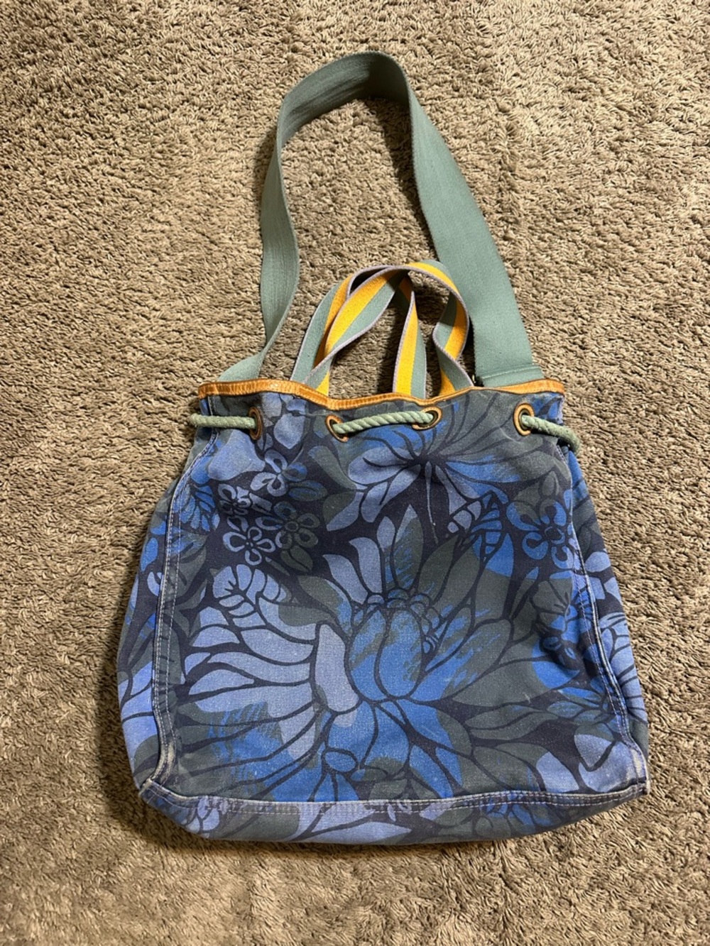 Vintage GAP “triple blue flower” tote bag 00s